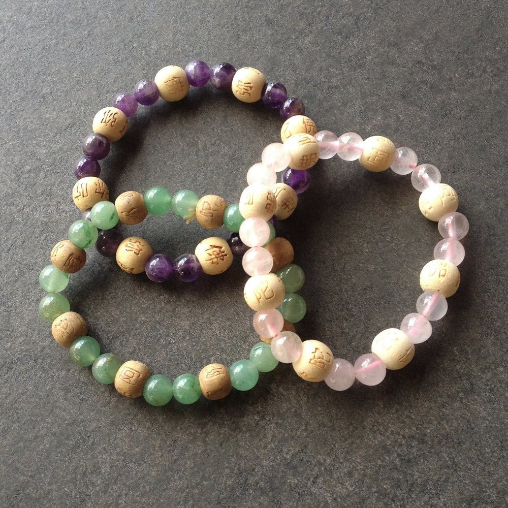 Bundle of 3 Stone Stretch Bracelets - Picture 1 of 5